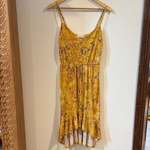 Kaileigh Yellow Floral High Low Dress
